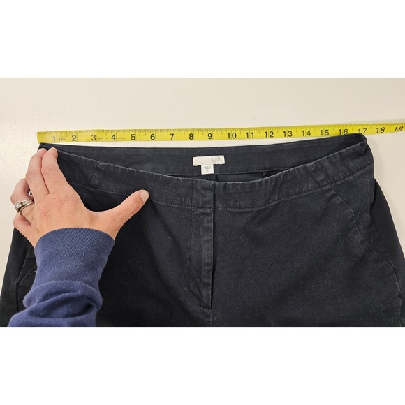 J jill size 12 stretch black career causal pull on zip front pants ankle ^ - Picture 7 of 8